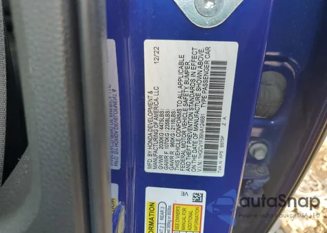 2022 Honda Accord Sport from USA, damaged, VIN 1HGCV1F39NA124681